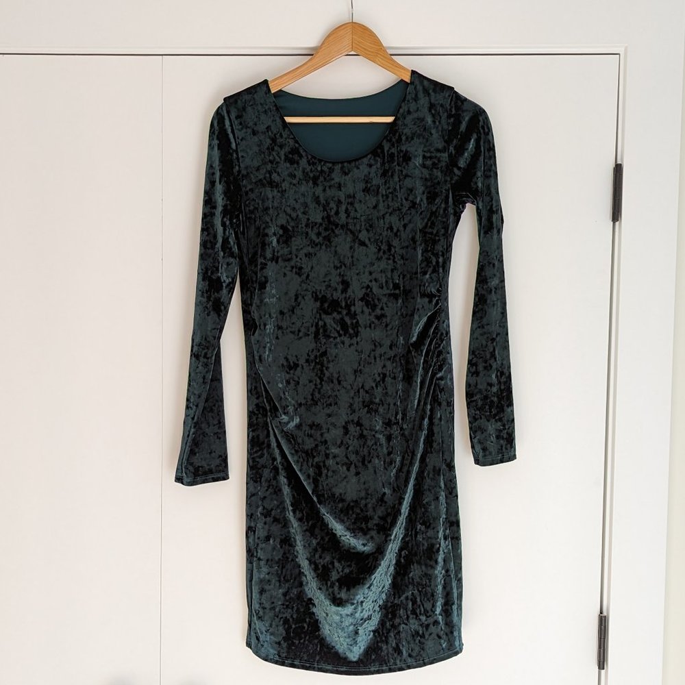 Crushed Velvet Maternity Dress PinkBlush size Medium